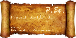 Pratsch Szalárd névjegykártya